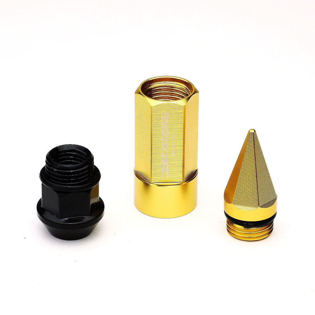 Universal M12 x 1.5 Extended Lug Nuts with Removable Spike Gold