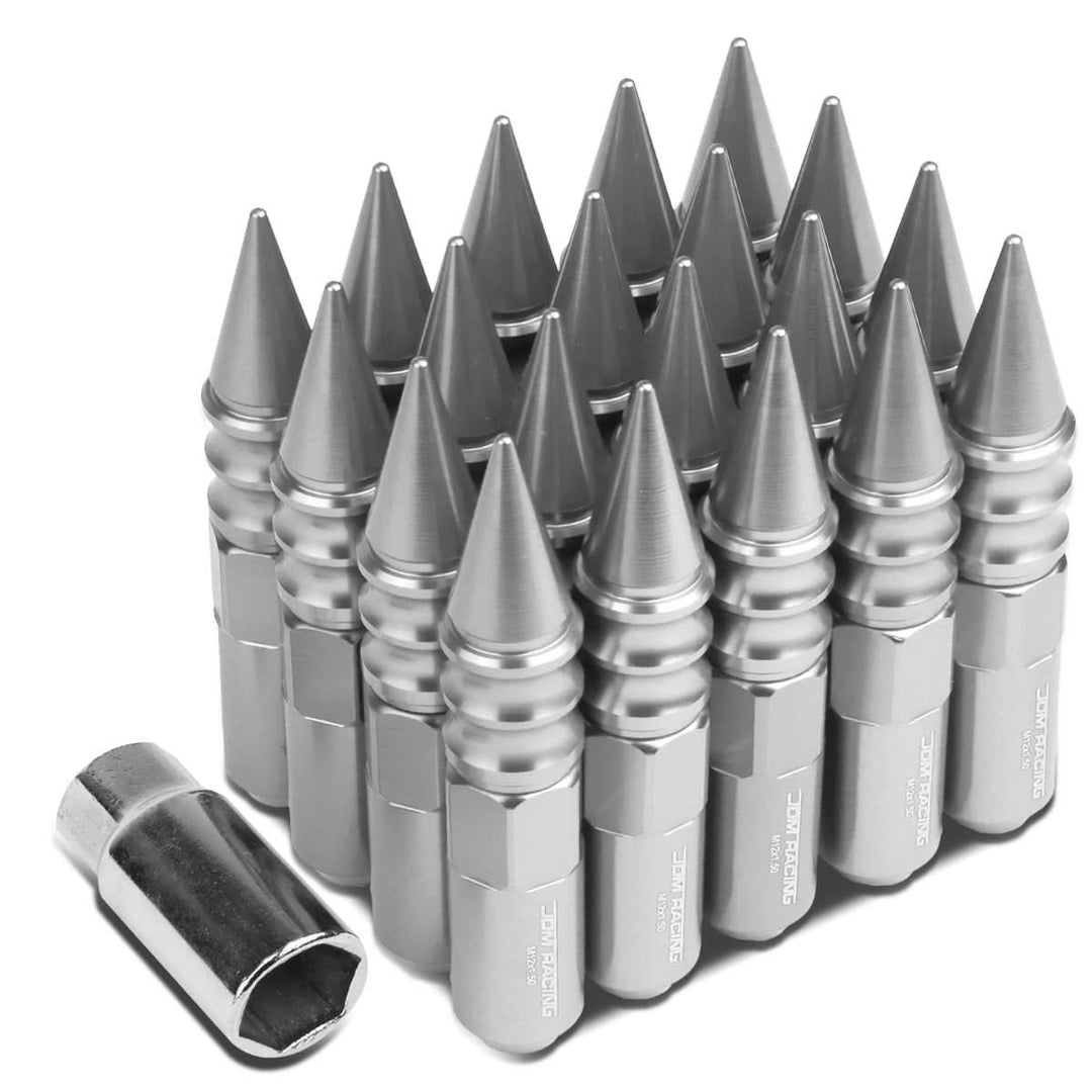 M12 x 1.5 Extended Spike Lug Nuts 20pc Set Aluminum