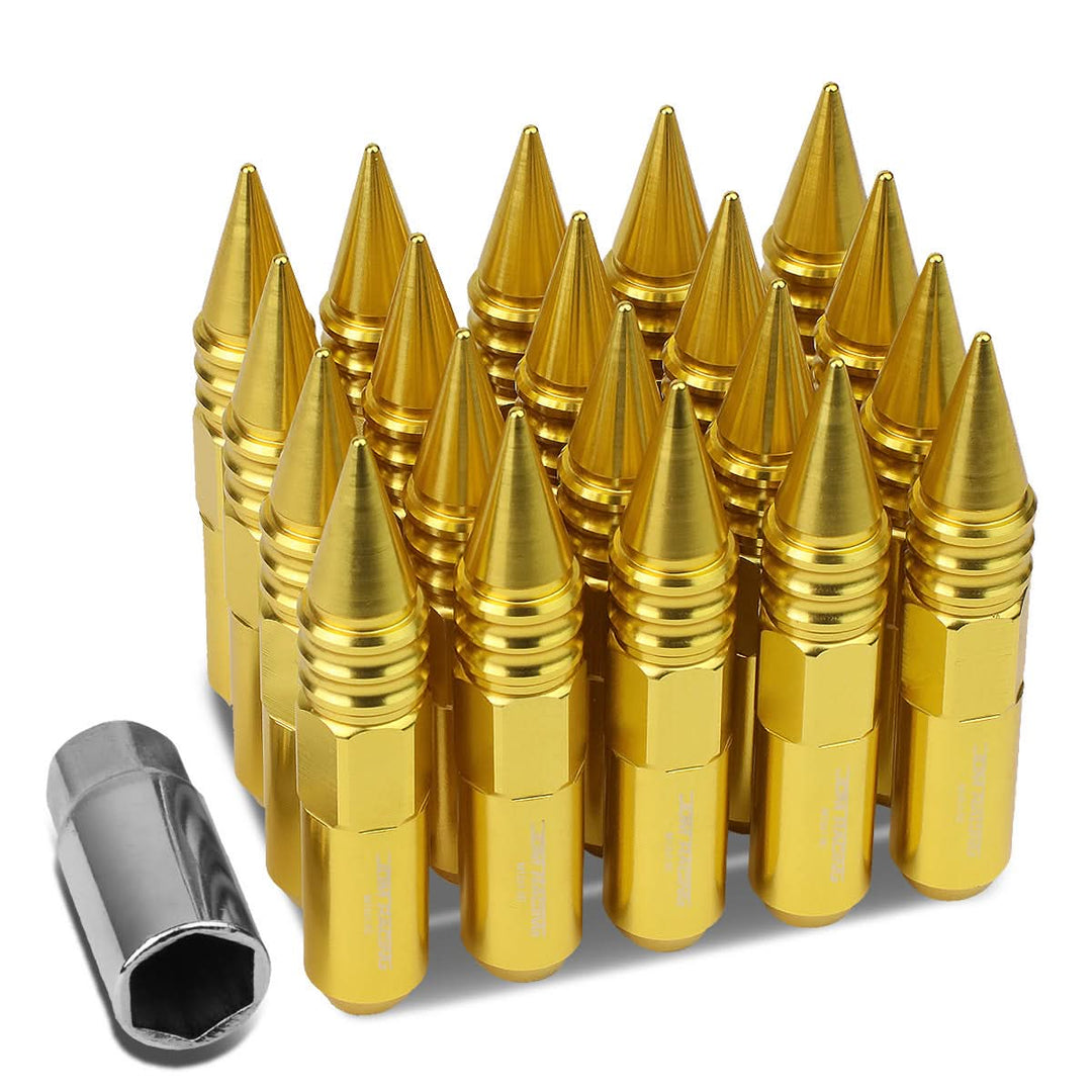 M12 x 1.5 60mm Spike Lug Nuts 20pc Set Aluminum