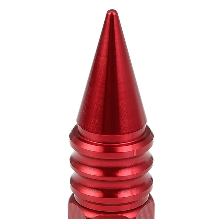 M12 x 1.5 Aluminum Lug Nuts 400 Style w/ Removable Spike 20pc Red