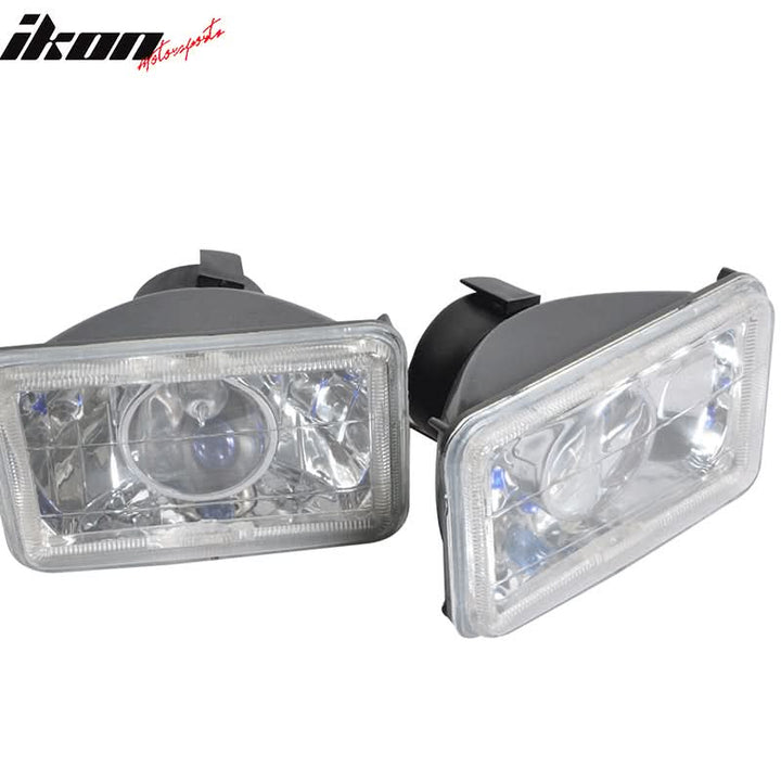6x4 Inch Sealed Beam Chrome Housing Projector Headlight lamp Glass Len