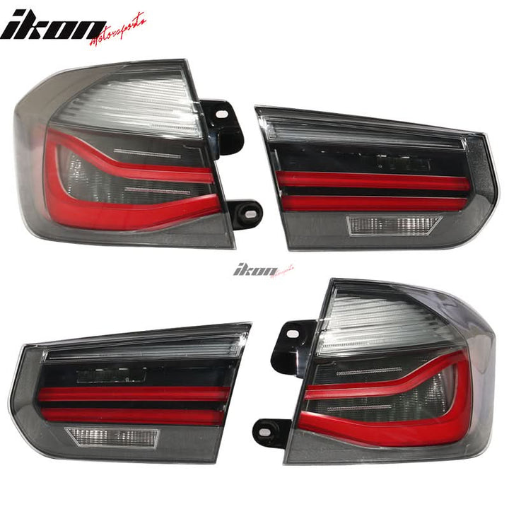 Fits 16-18 BMW F30 M3 LCI Black Lines Rear Tail Lights s