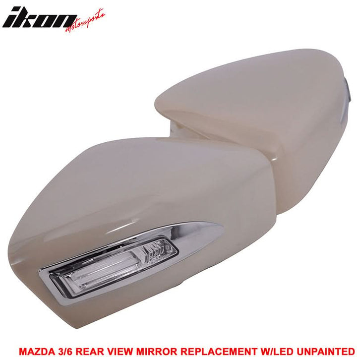 2014-2016 Mazda 3 6 Side Mirror Outer Shell Cover Replacement CCFL ABS