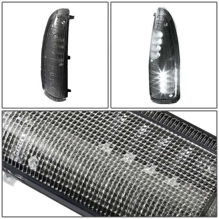00-07 Ford F-250 F-350 Towing Mirror Side Light Pair Black/White LED
