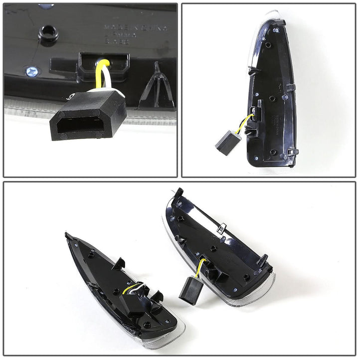 00-07 Ford F-250 F-350 Towing Mirror Side Light Pair Black/White LED