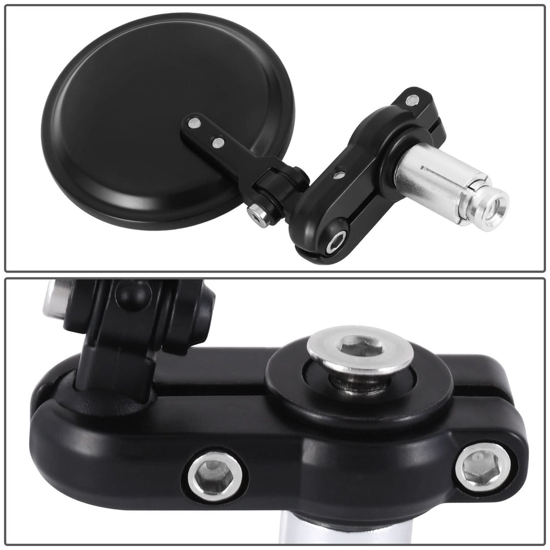 Motorcycle Bar End Mirror Black