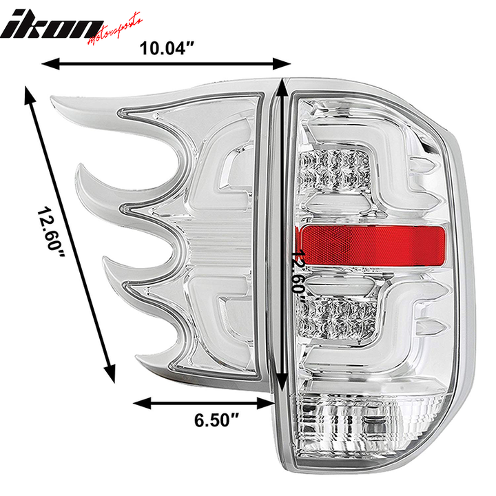 2014-2016 Toyota Tundra Clear Lens Chrome Housing LED Tail lights