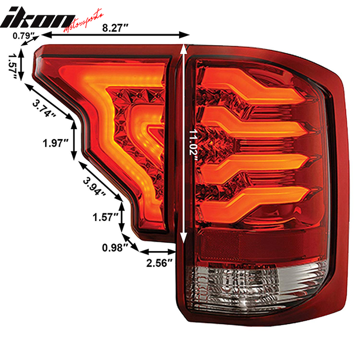 2014-2019 GMC Sierra Red Lens LED Tail Lights Lamps