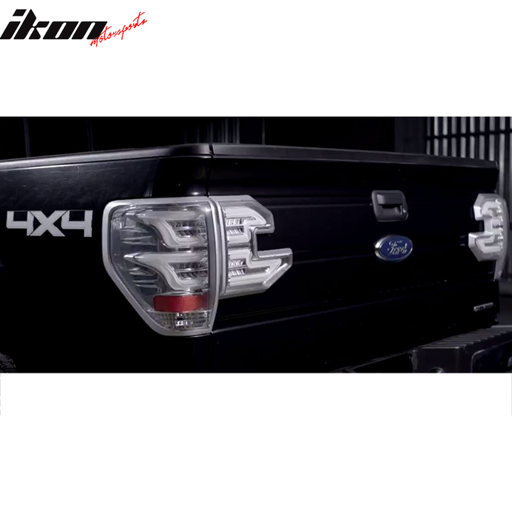Fits 09-14 Ford F150 Sequential Tail Lights Clear Lens Housing
