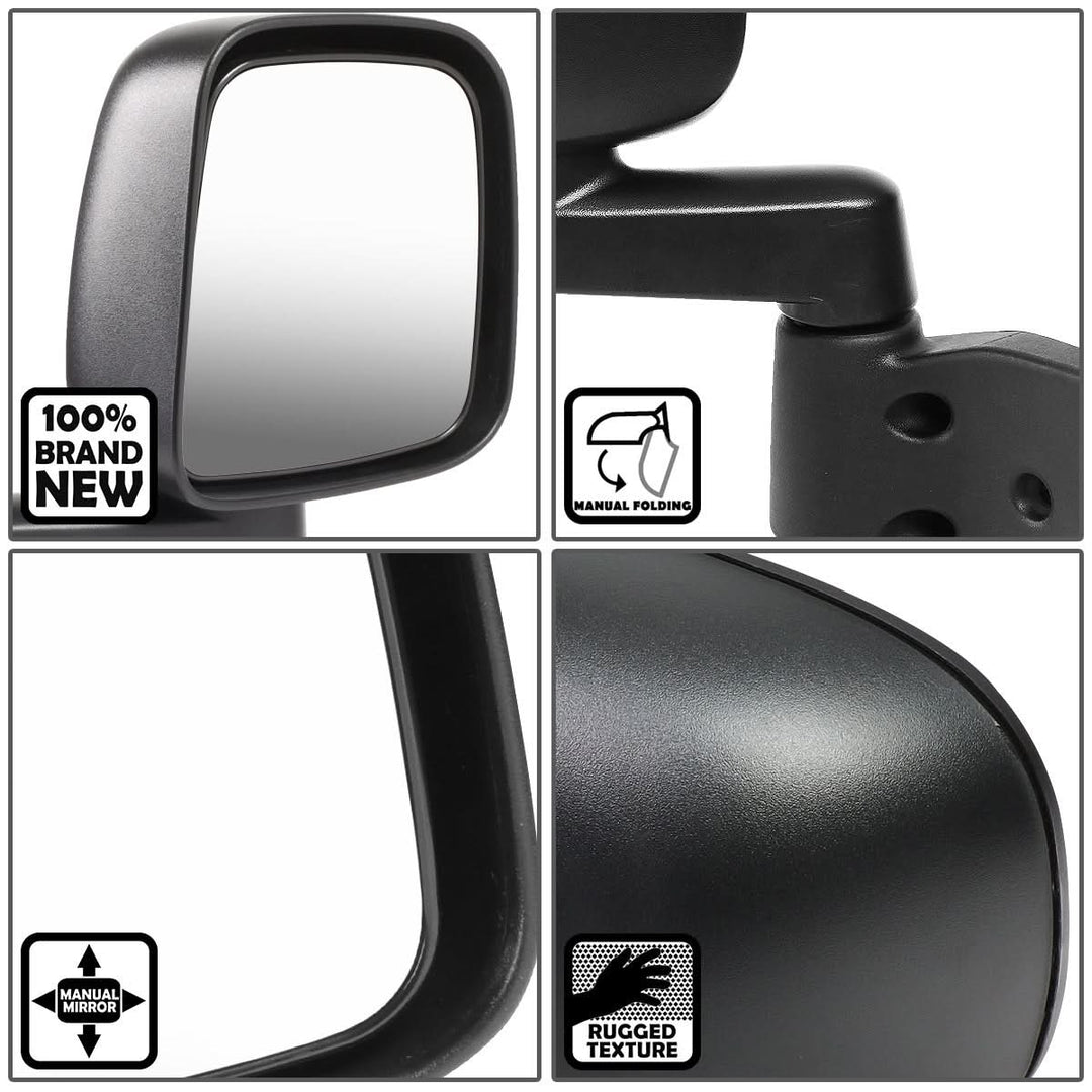 03-06 Jeep Wrangler QE Style Manual Side Mirror - Left Black