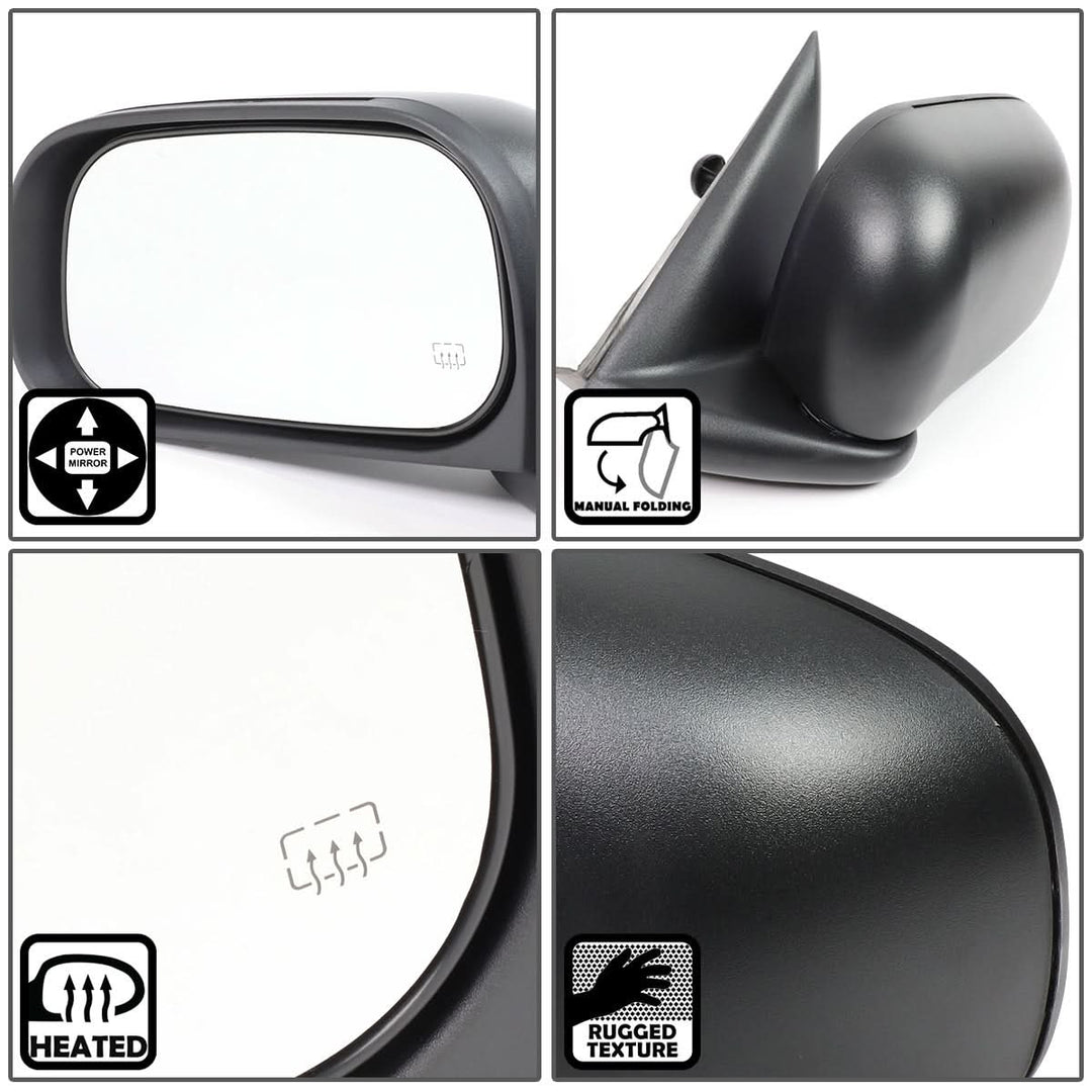 2005-2011 Dodge Dakota Powered Heated Side Mirror Left Black