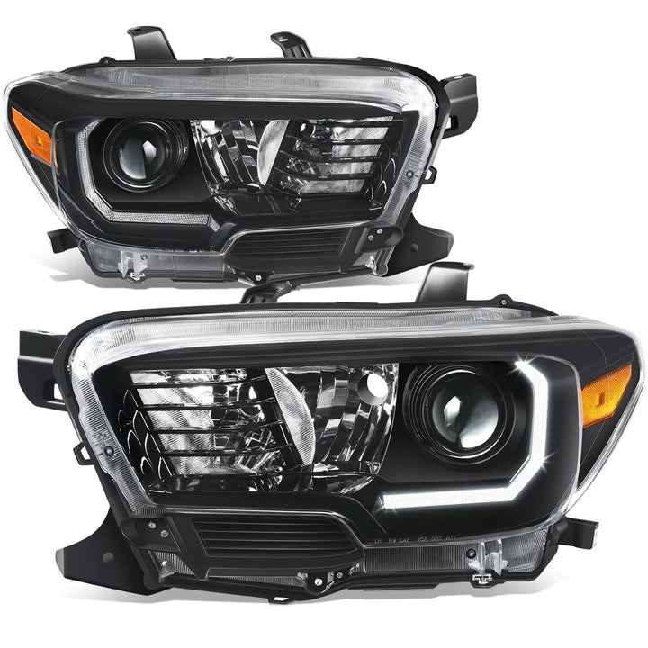 2016-2023 Toyota Tacoma OE Style LED DRL Headlights - Black Housing