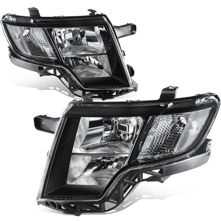 07-10 Ford Edge OE Style Black Housing Headlights - Clear Reflector