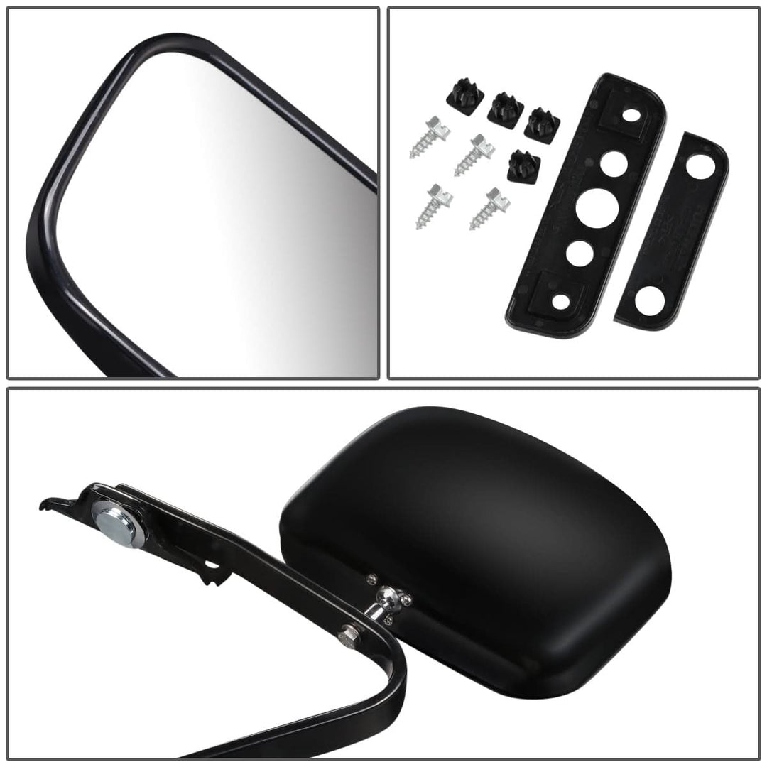 87-91 Ford F-150 Manual Side Mirror - Black