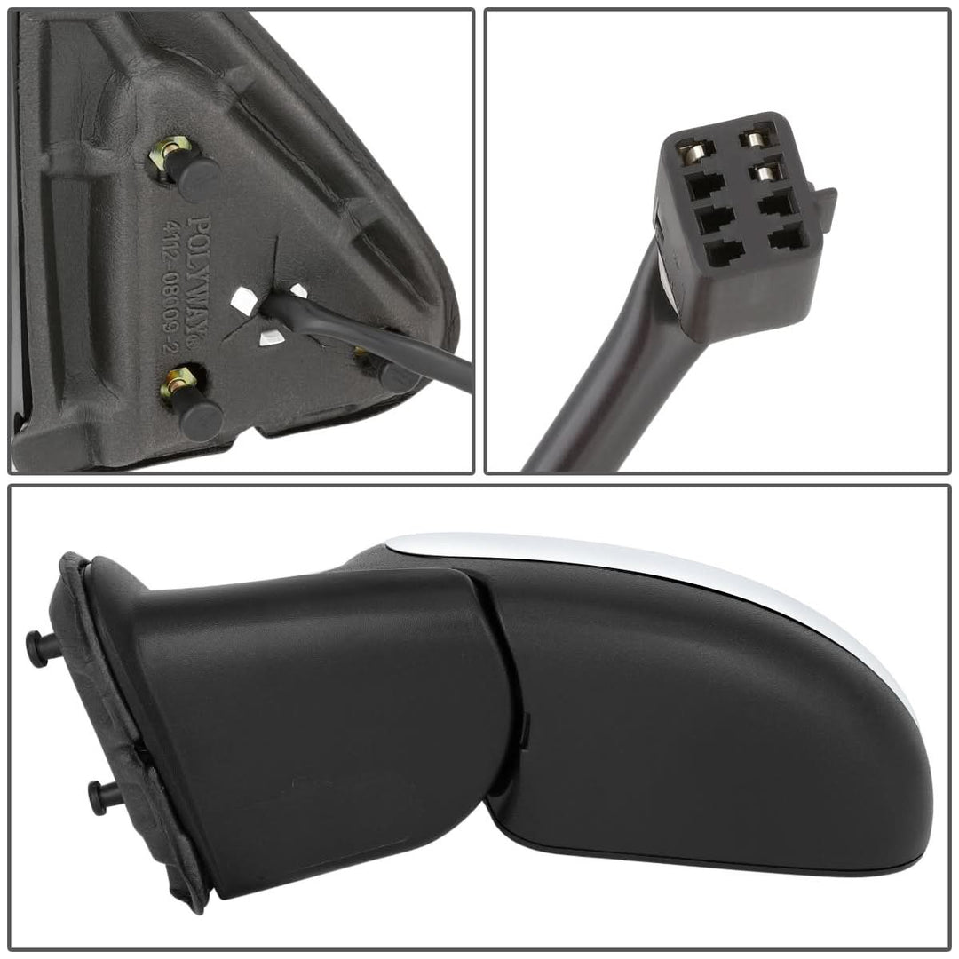 99-02 Chevy Silverado GMC Sierra Powered Side Mirror - Black Left