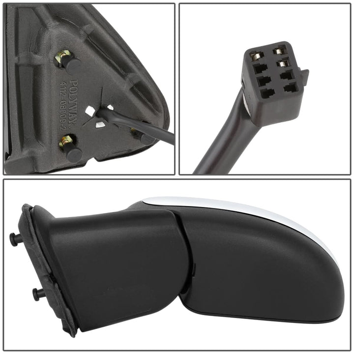 99-02 Chevy Silverado GMC Sierra Powered Side Mirror - Black Left