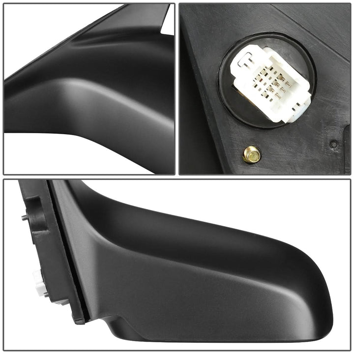 01-05 Honda Civic OEM Powered Side Mirror - Paintable Black Left