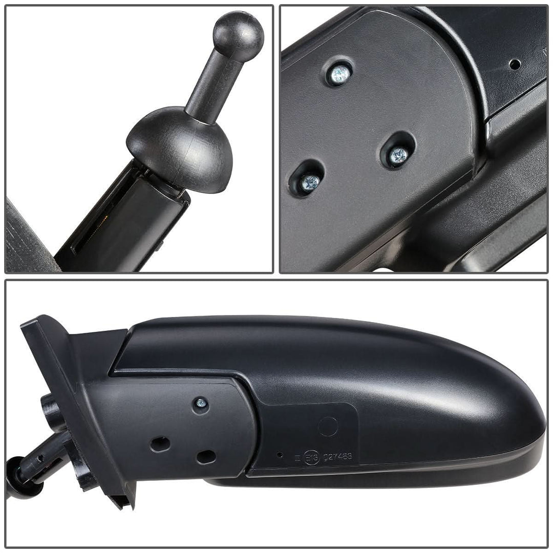 2006-2009 Hyundai Accent OEM Manual Side Mirror - Left Textured Black