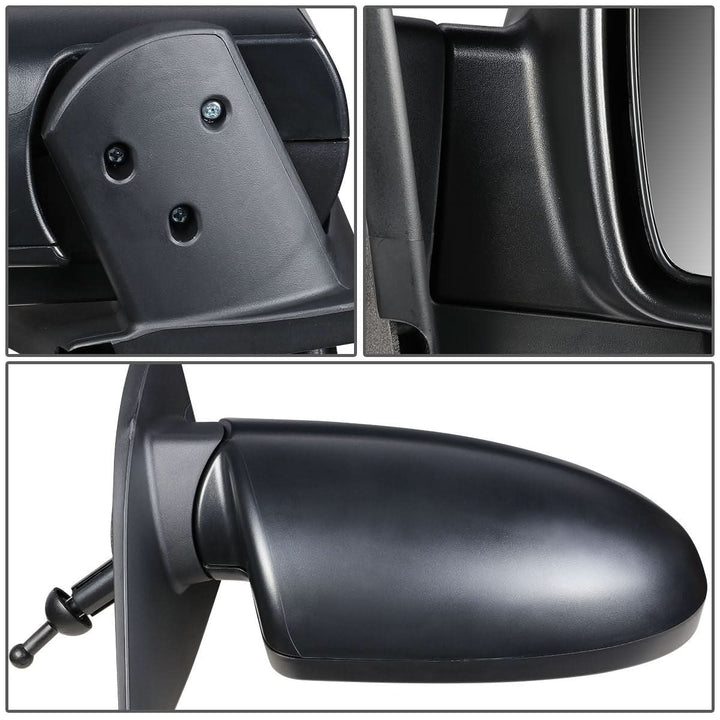 2006-2009 Hyundai Accent OEM Style Manual Side Mirror - Textured Black