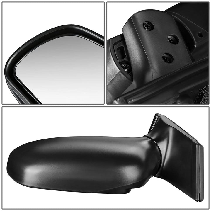 1998-2003 Toyota Sienna OEM Manual Side Mirror - Paintable Black Left