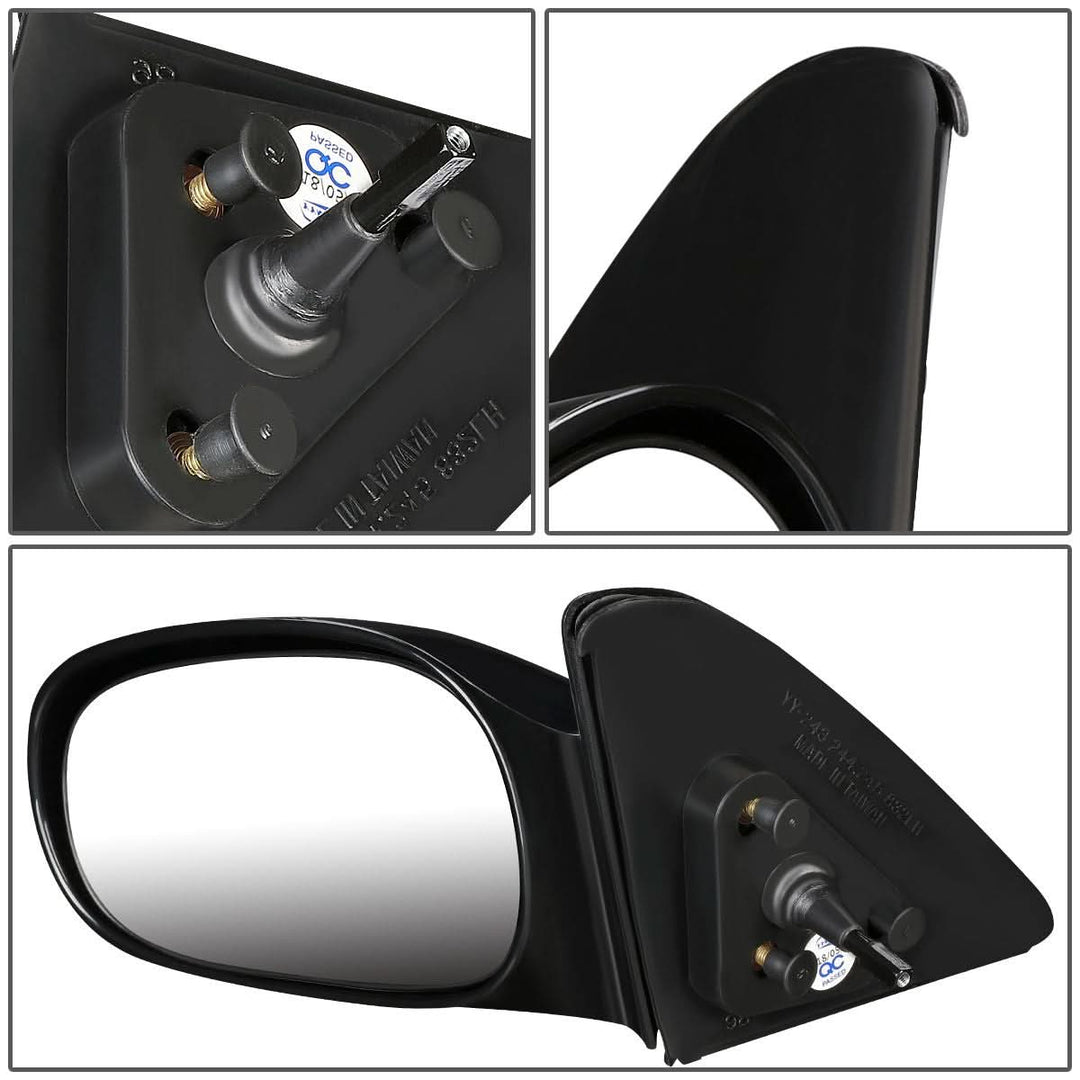 1998-2002 Toyota Corolla OEM Manual Mirror Paintable Black Left
