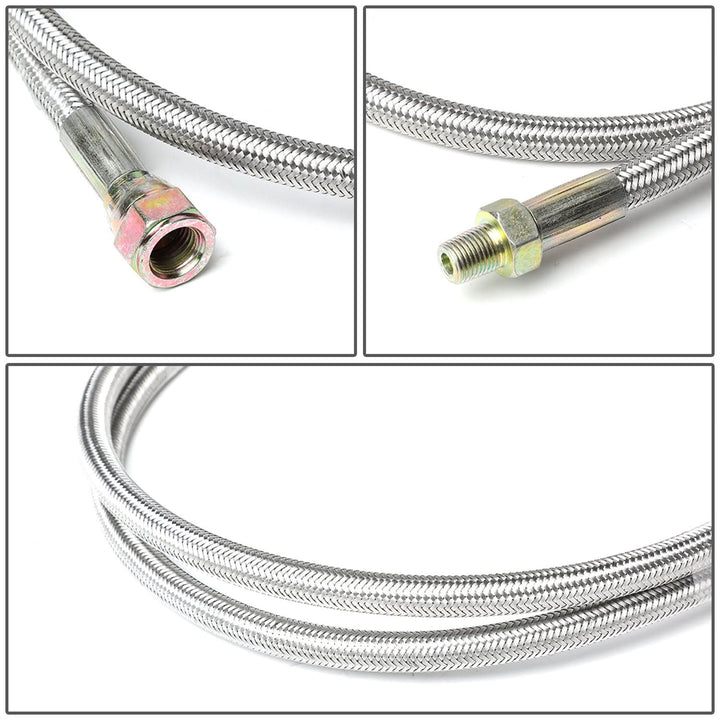 Oil Feed Lines Kit Stainless Steel 40" with 10AN Return Drain Line