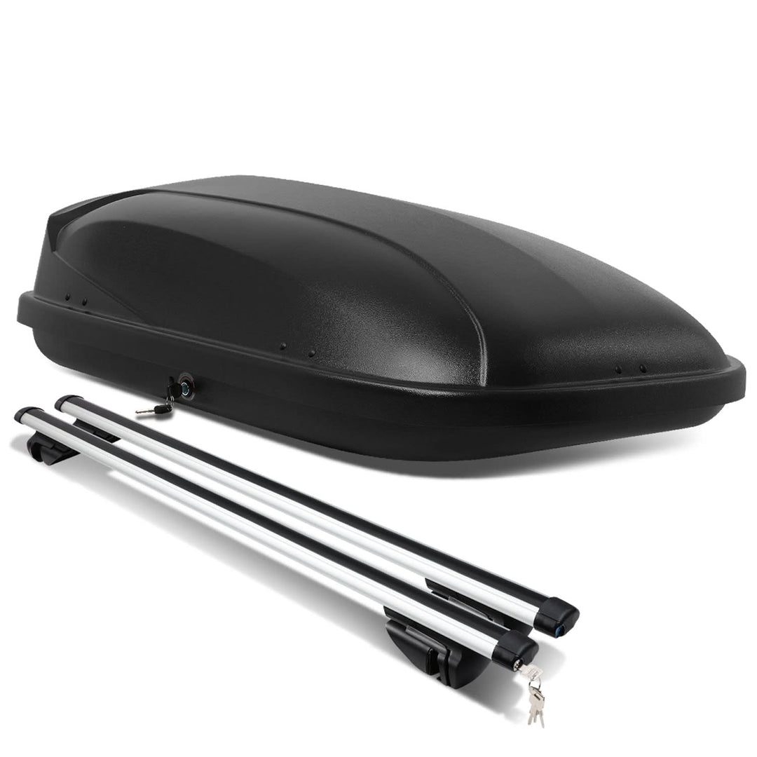 Universal Roof Rack Cross Bars + Cargo Box Set - 120CM Black