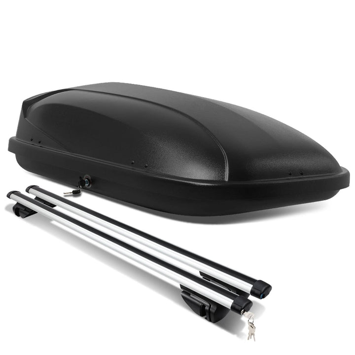 Universal Roof Rack Cross Bars + Cargo Box Set - 120CM Black