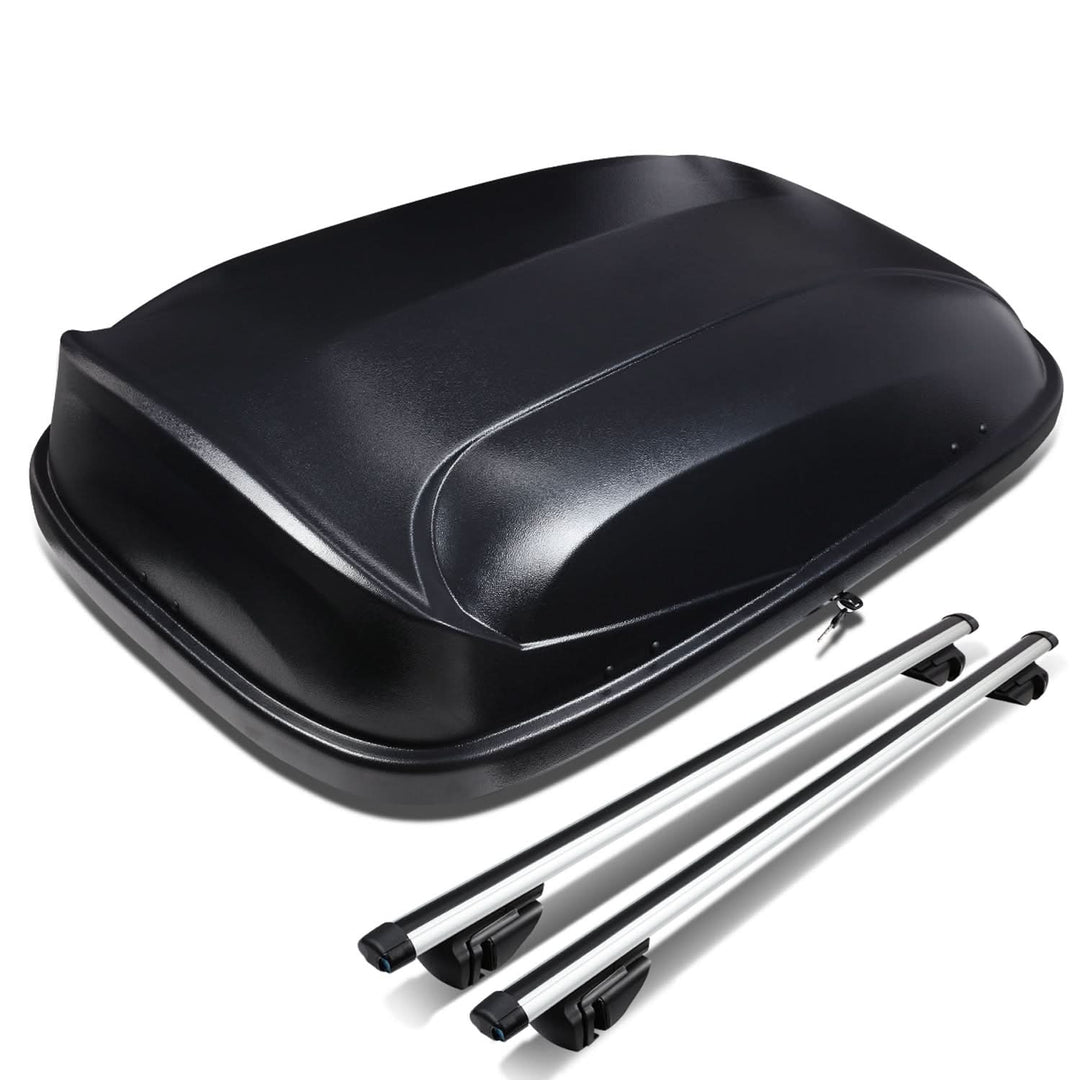 Universal Roof Rack Cross Bars + Cargo Box Set - 120CM Black