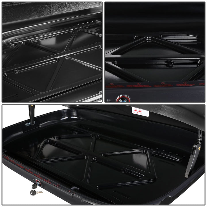 Universal Roof Rack Cross Bars + Cargo Box Set - 120CM Black