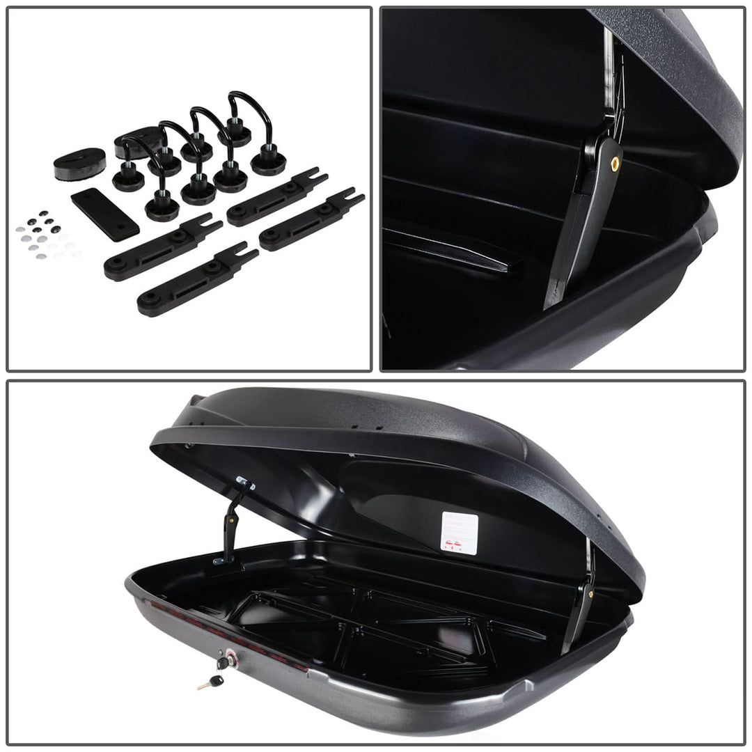 Universal Roof Rack Cross Bars + Cargo Box Set - 120CM Black
