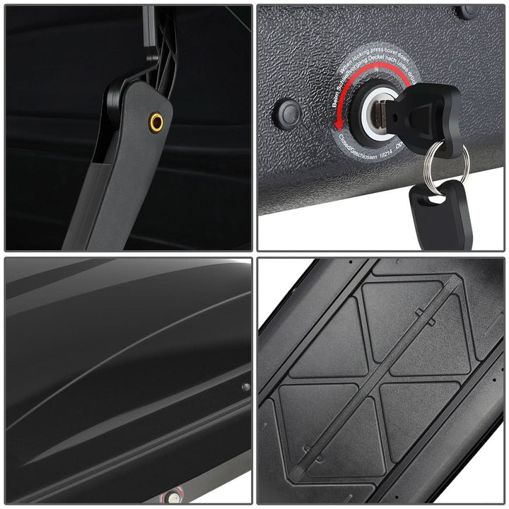 Universal Roof Rack Cargo Box 330L 133cm - Glossy Black