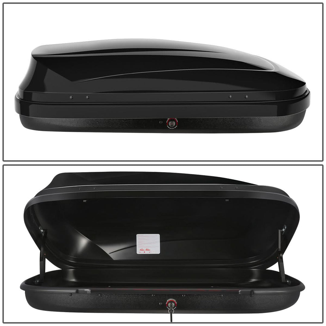 Universal Roof Rack Cargo Box 330L 133cm - Glossy Black