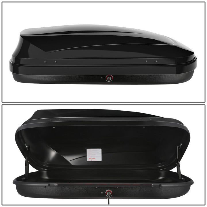 Universal Roof Rack Cargo Box 330L 133cm - Glossy Black