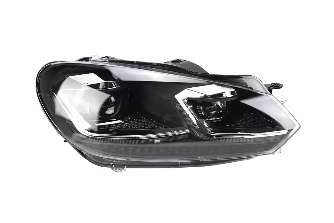 Volkswagen Golf MK6 Red, Silver, and Black Projector with Dynamic Signal LED Headlights (2009 - 2013)