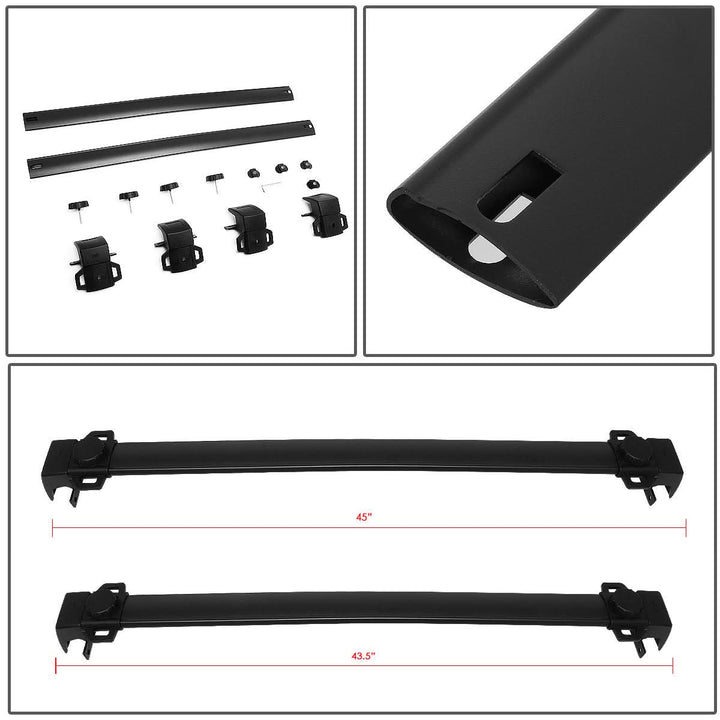 2017-2021 Jeep Compass Roof Rack Cross Bars Black