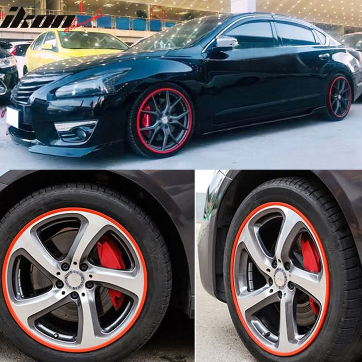 Heavy Duty Wheel Guard Rim Protecting Trim 17in Red
