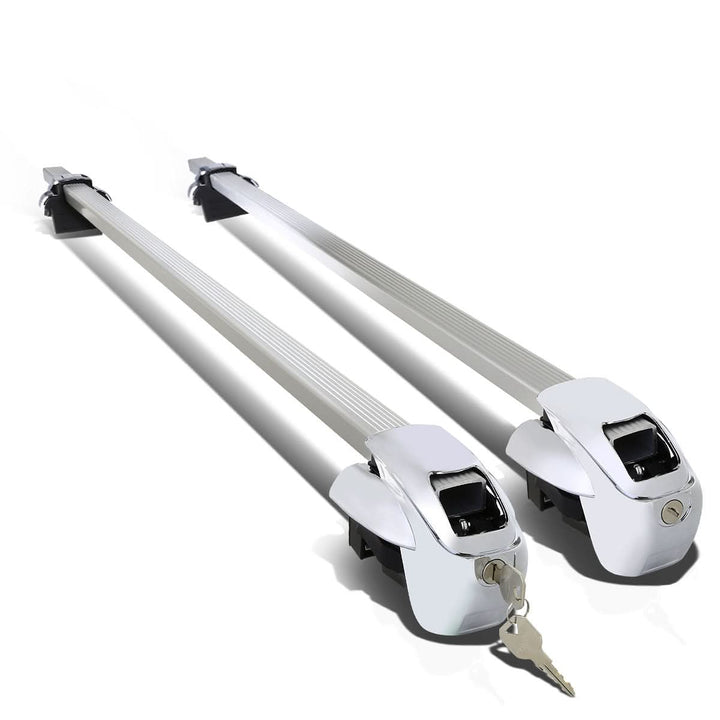 Universal 54" Aluminum Square Roof Rack Crossbar w/ Lock - Silver