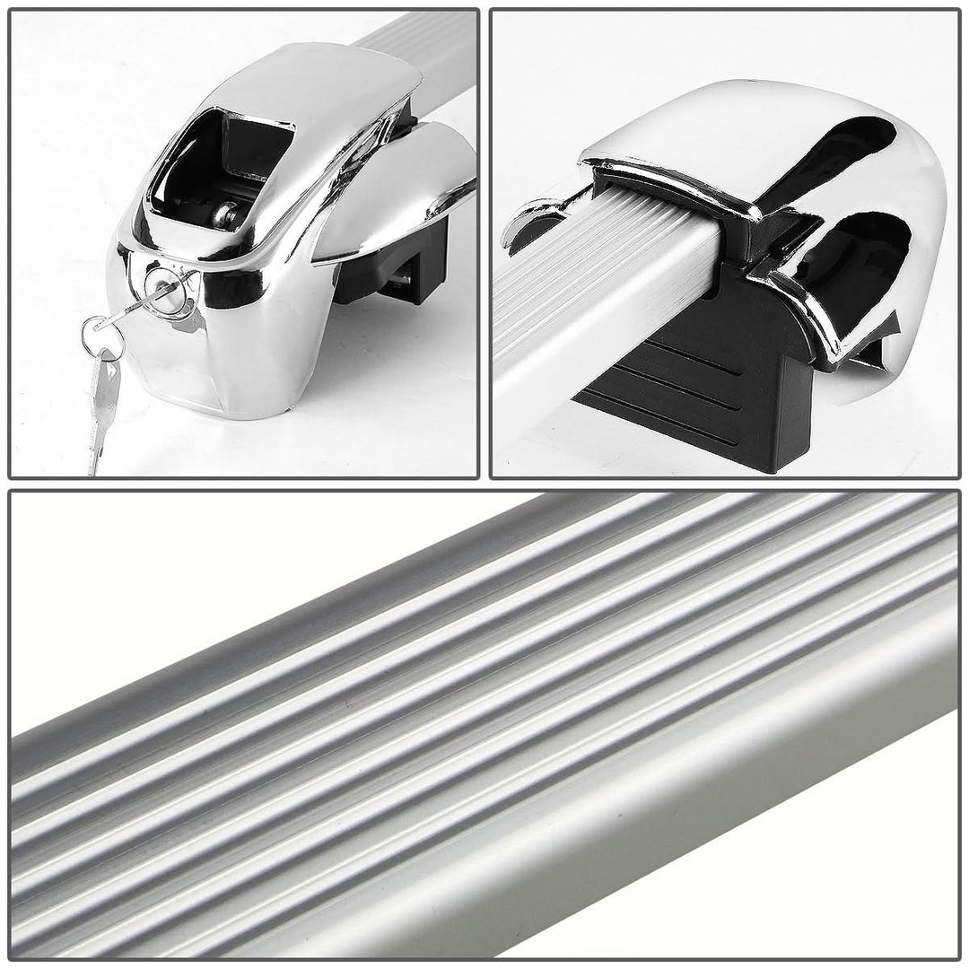 Universal 54" Aluminum Square Roof Rack Crossbar w/ Lock - Silver
