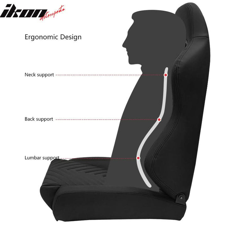 Universal Pair Reclinable Racing Seat with Dual Slider