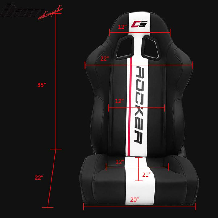 Universal Racing Seat Dual Slider PU Carbon Leather