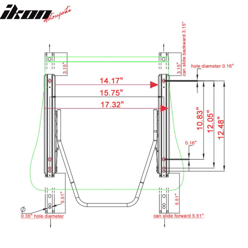 Universal Racing Seat Dual Slider PU Carbon Leather