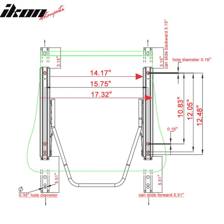 Universal Racing Seat Dual Slider PU Carbon Leather