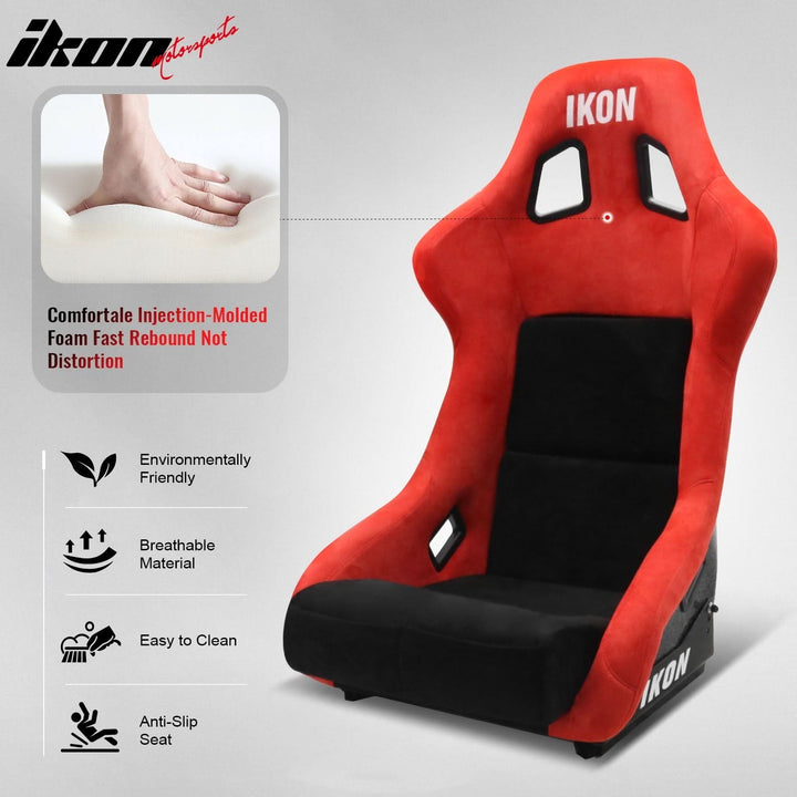 Universal Racing Bucket Seats W/ 4 Point 2" Belt Harness Black