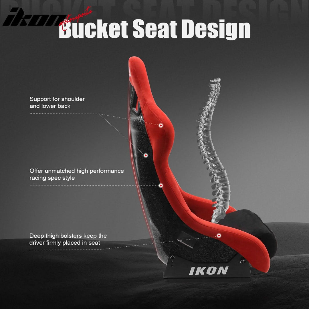 Universal Racing Bucket Seats W/4 Point 3" Belt Harness Grey