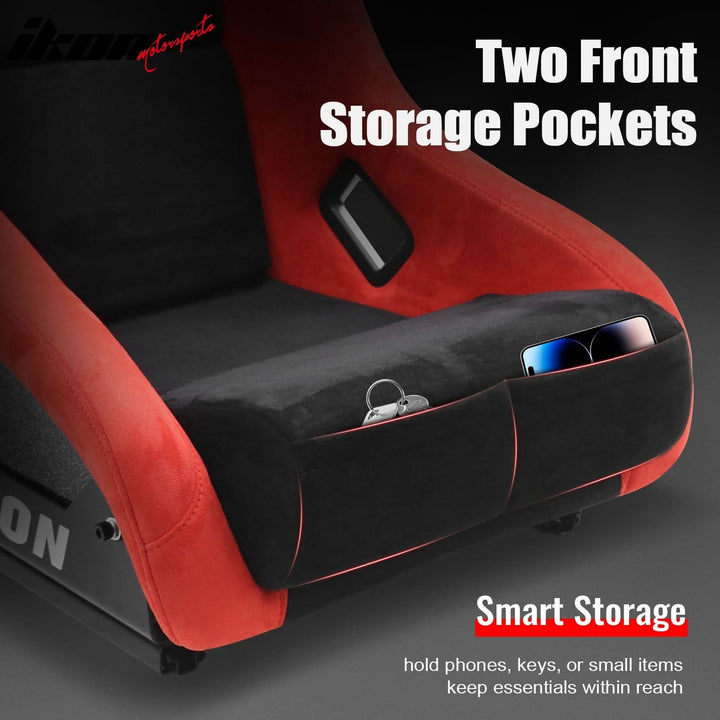 Universal Racing Bucket Seats W/ 4 Point 3" Belt Harness Blue