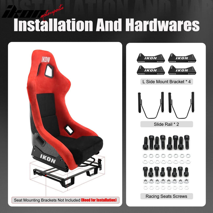 Universal Racing Bucket Seats W/ 4 Point 3" Belt Harness Blue