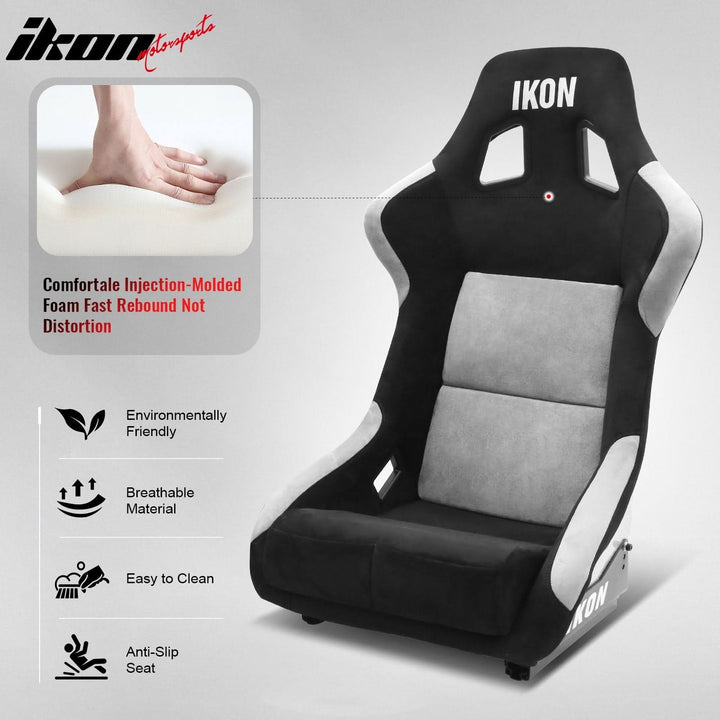 Universal Racing Bucket Seats W/ Slider 4 Point 2" Belt Harness Red