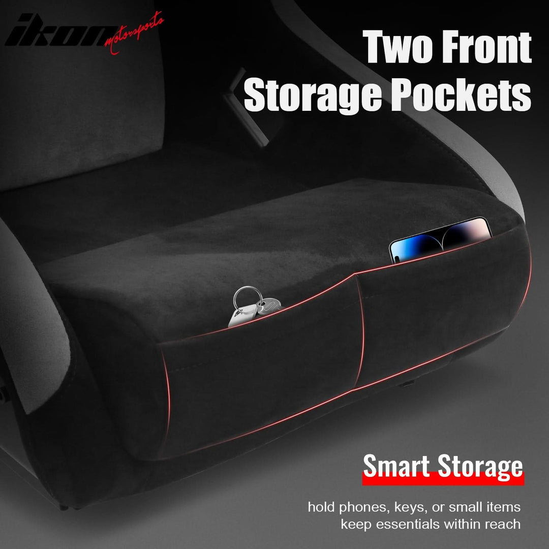 Universal Racing Bucket Seats W/ Slider 4 Point 2" Belt Harness Red