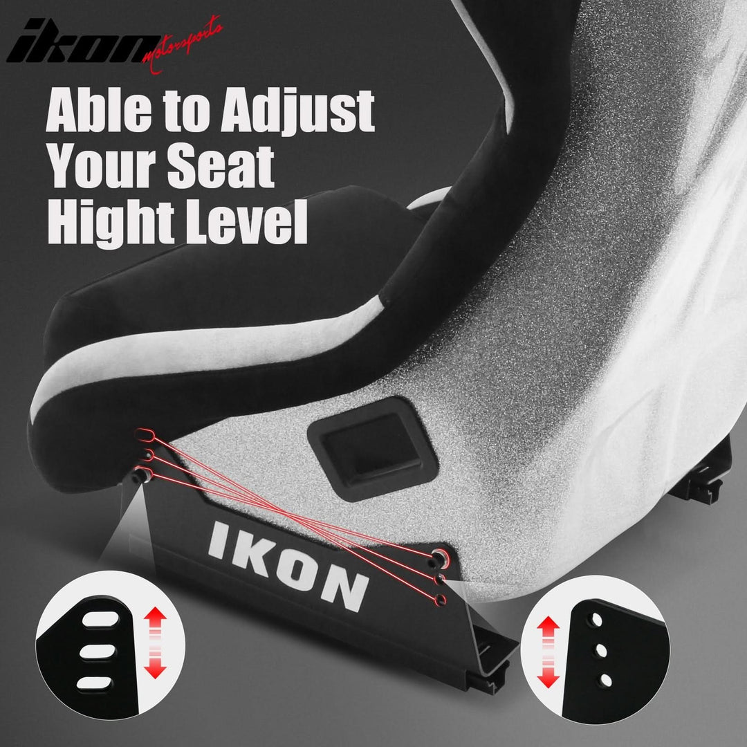 Universal Racing Bucket Seats W/ 4 Point 3" Belt Harness Black